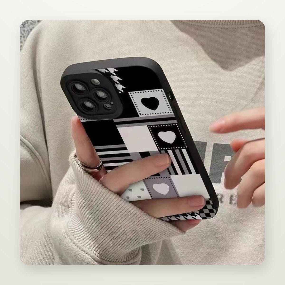 Grid Soft Silicone Case for iPhone 13–16