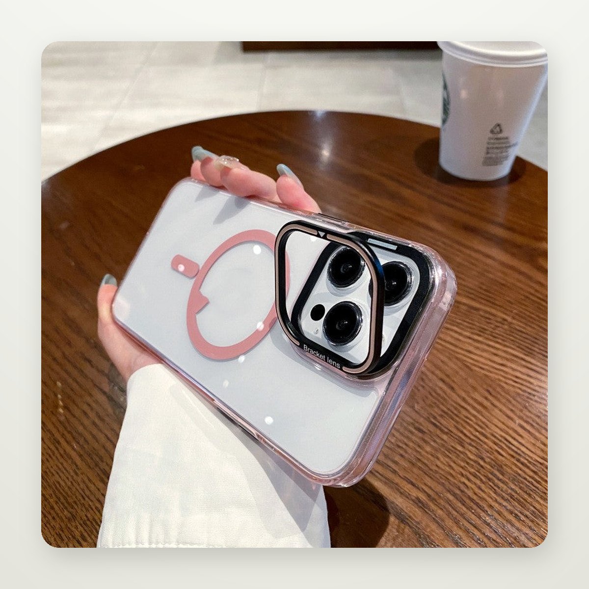 Clear MagSafe Stand Case for iPhone 13–15