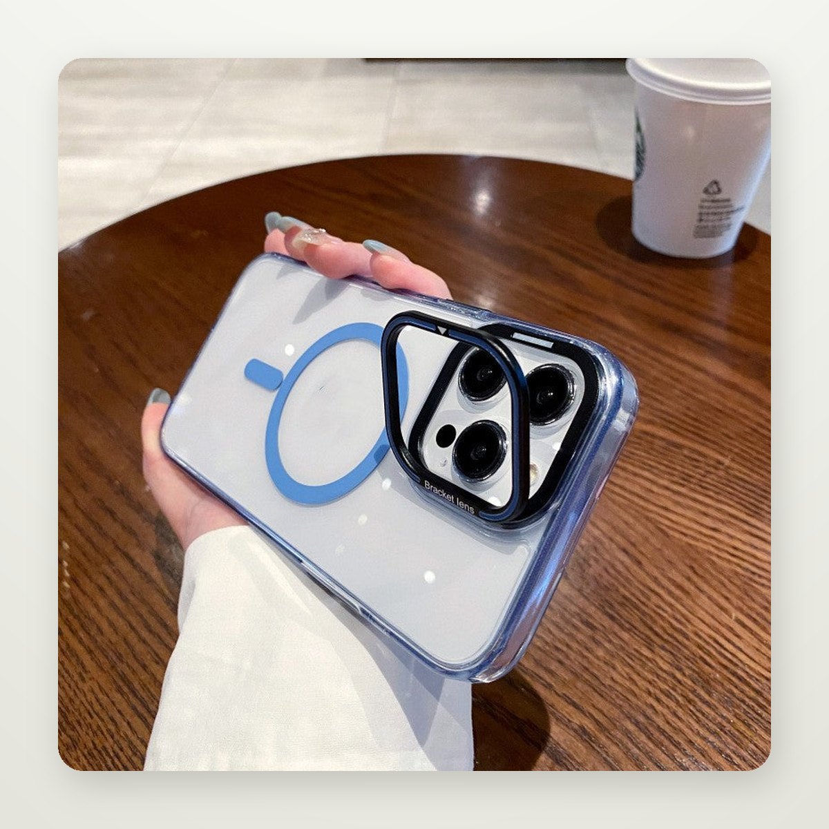 Clear MagSafe Stand Case for iPhone 13–15