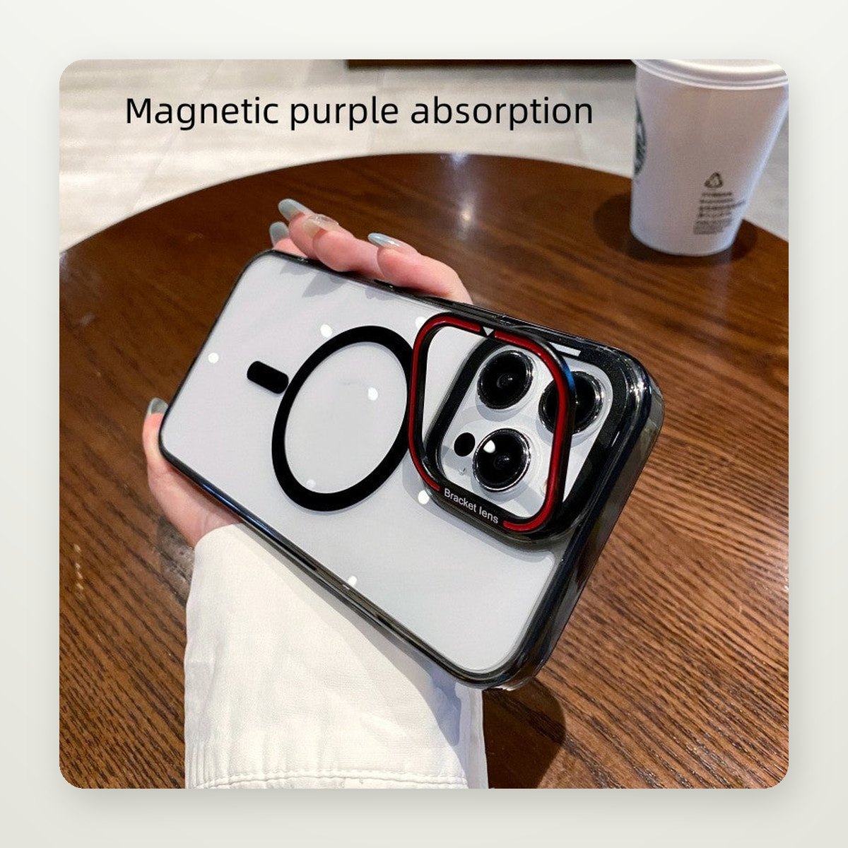 Clear MagSafe Stand Case for iPhone 13–15