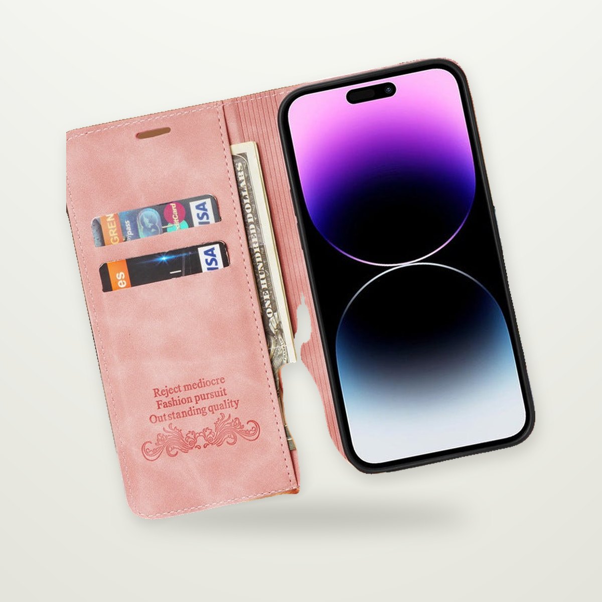 Leather Wallet Card Case for iPhone 13–15