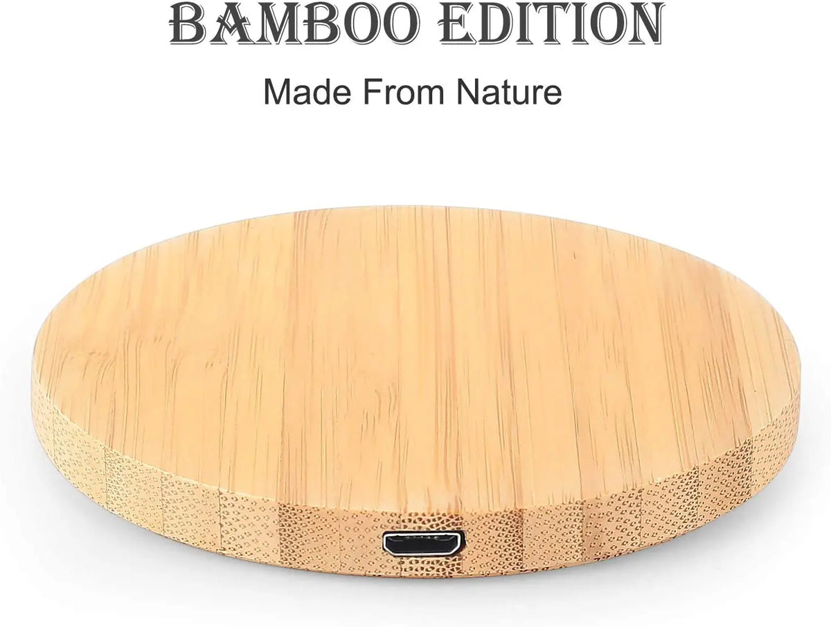 Bamboo wood 15W Qi wireless charging pad