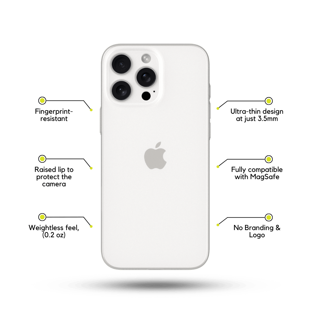 Slim white iPhone case with MagSafe support