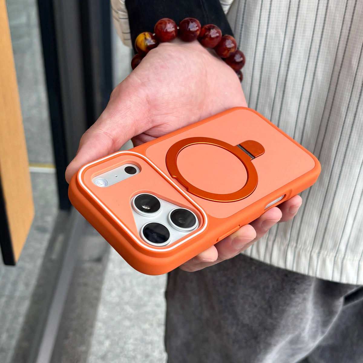 Matte armor kickstand case, orange