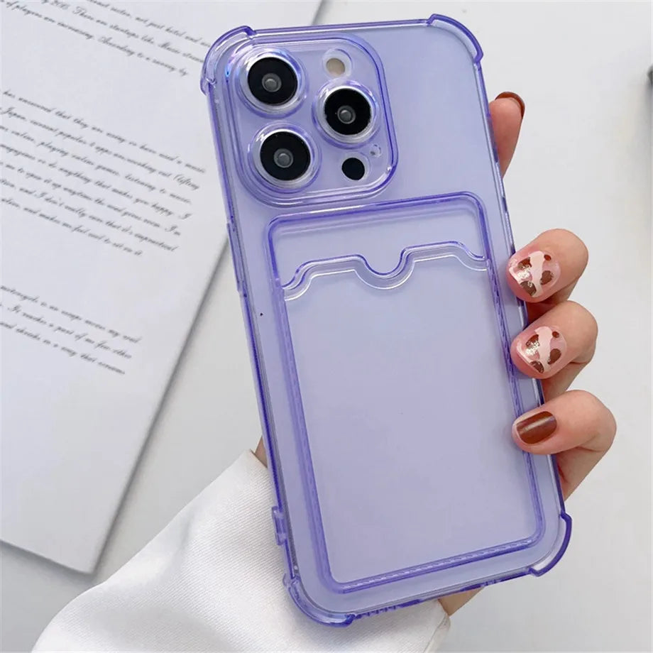 Clear card slot wallet case for iPhone, view 8