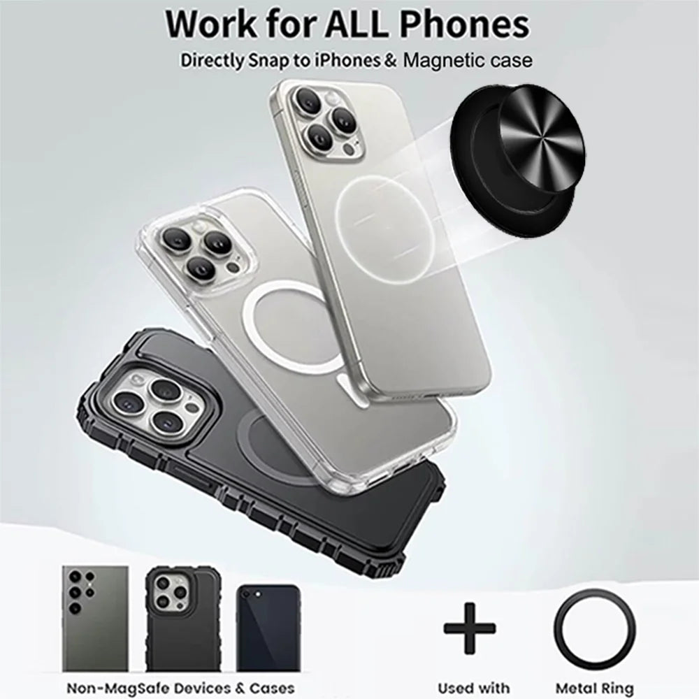 CD Pattern Magnetic Phone Grip – MagSafe Expanding Stand