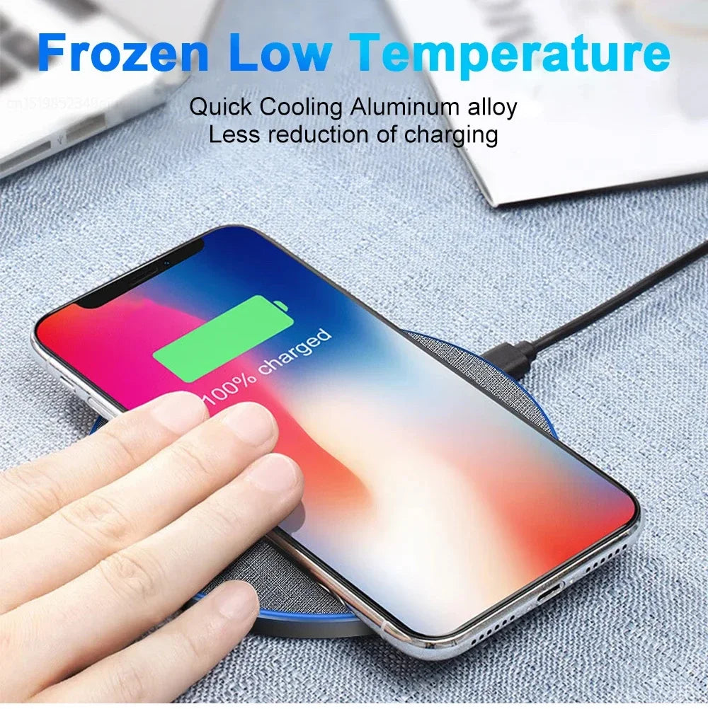 Ultra-thin fast wireless charger pad for iPhone and Samsung Galaxy, view 9