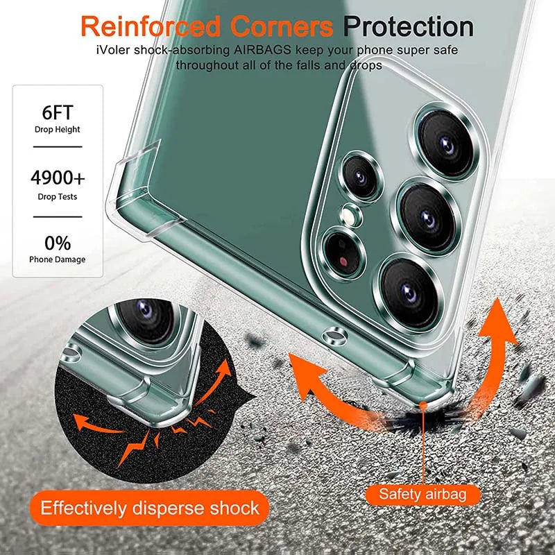 Shockproof clear silicone case for Samsung Galaxy S21–S25 & Note 20, view 2
