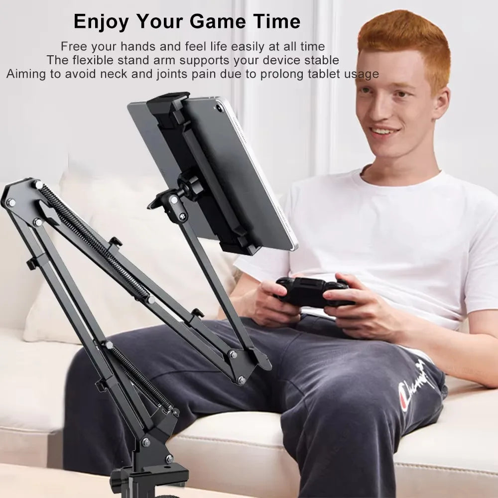 Bed tablet holder with 90cm flexible metal arm, view 3