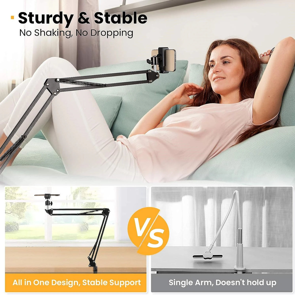 Overhead desk phone stand, view 6