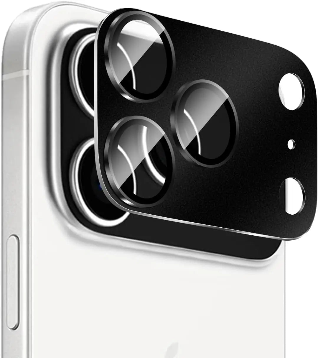 Metal ring camera lens protector for iPhone 17 Pro and Pro Max, black