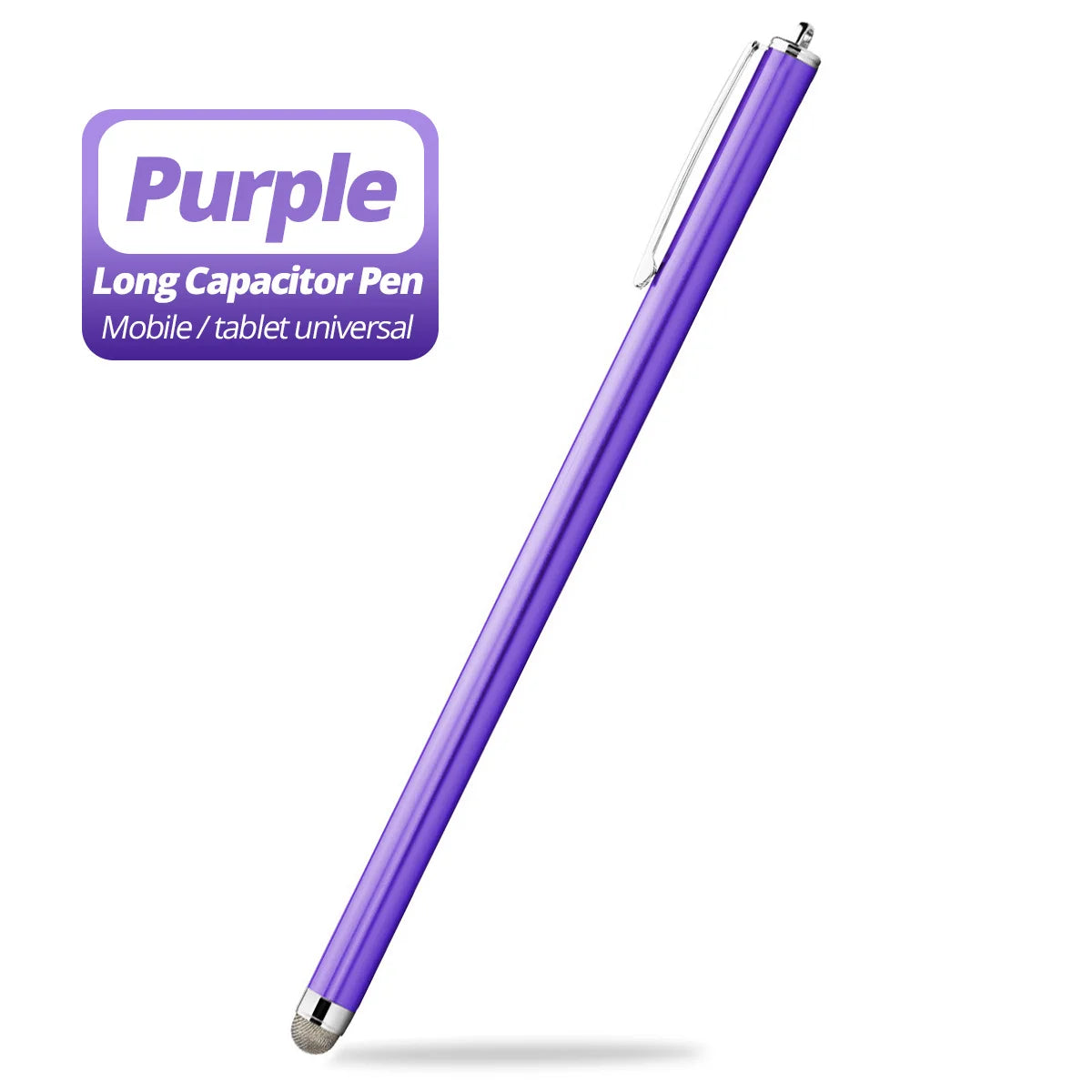 Long capacitive stylus pen for touch screens, purple