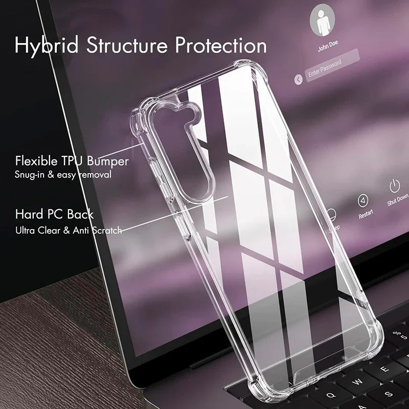 Clear hybrid shockproof case for Samsung Galaxy S and A series, view 2