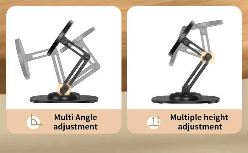 360° rotating foldable magnetic aluminum desk phone stand for MagSafe, view 6