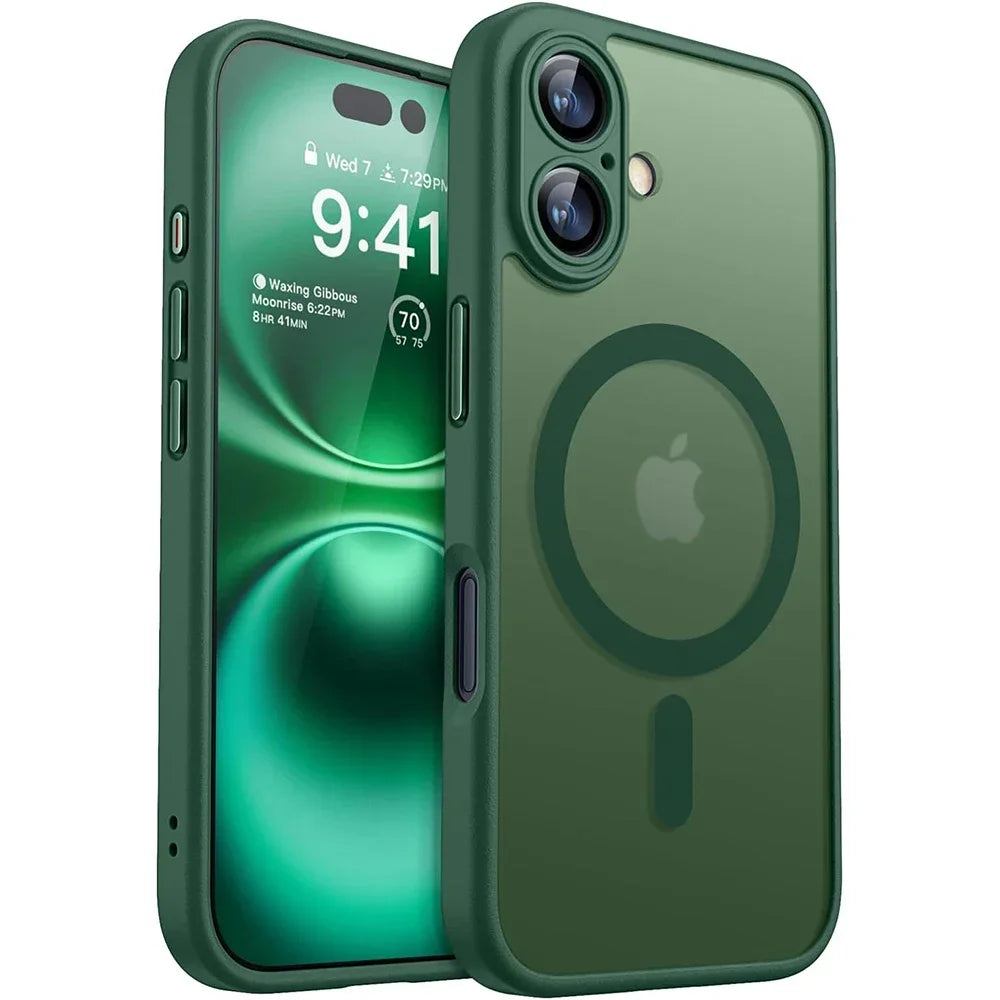 Translucent armor MagSafe case, green
