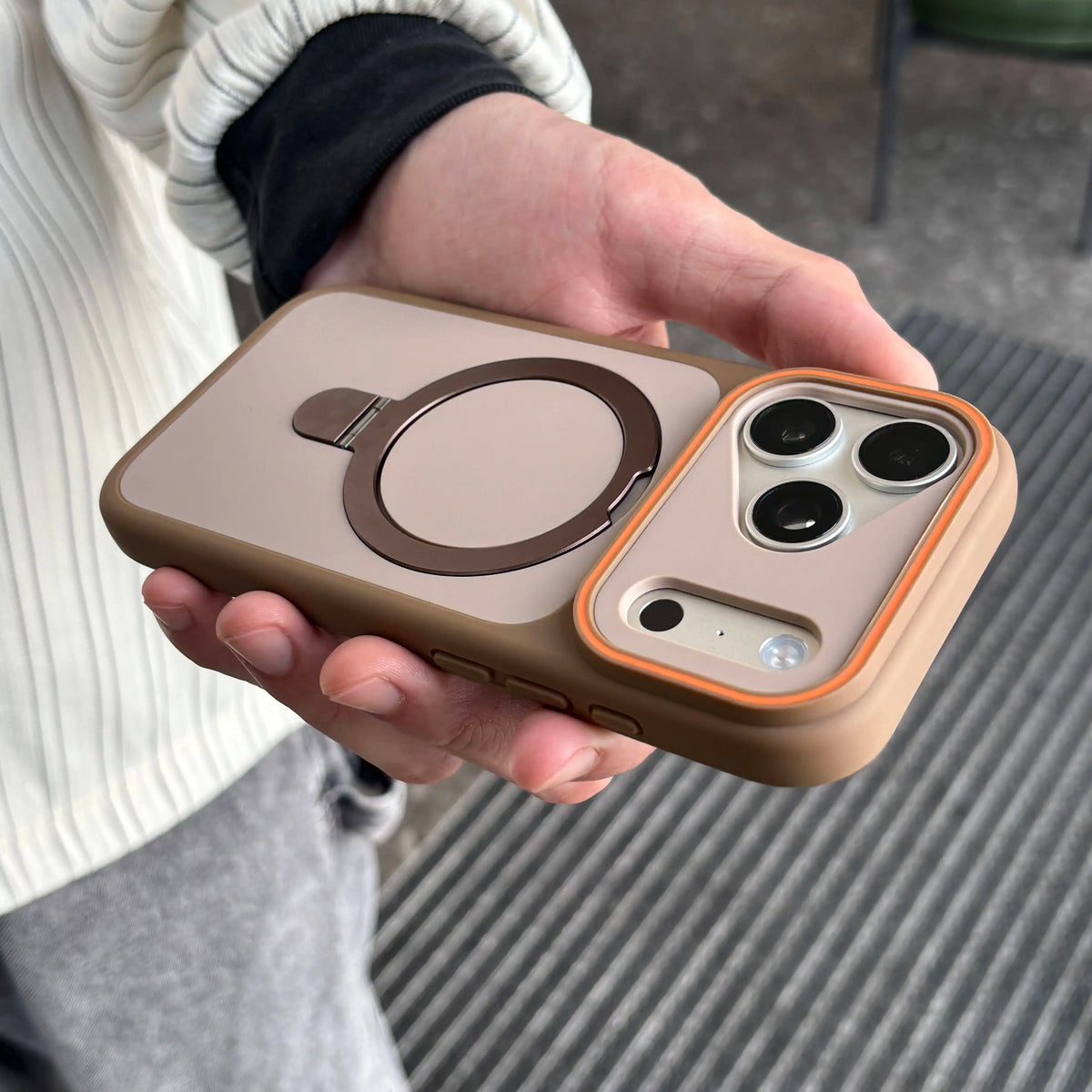 Matte armor kickstand case, gold