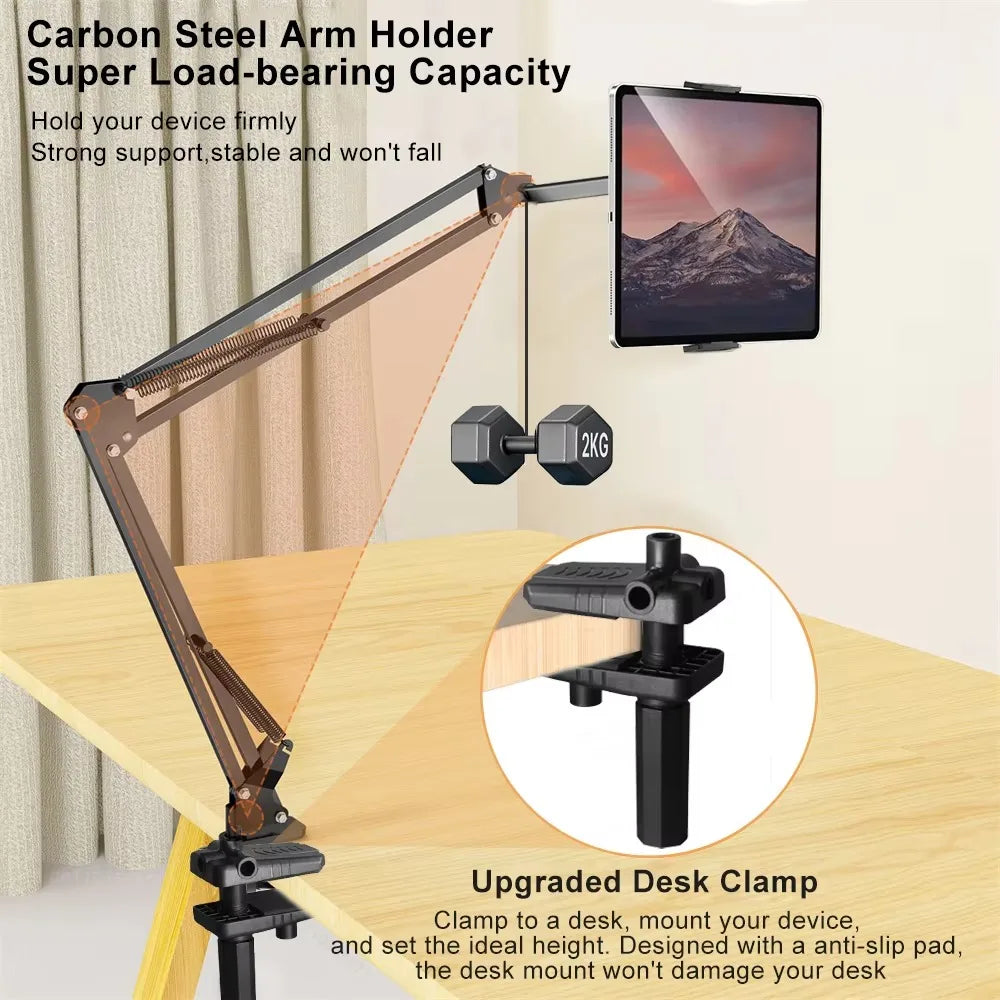 Bed tablet holder with 90cm flexible metal arm, view 6
