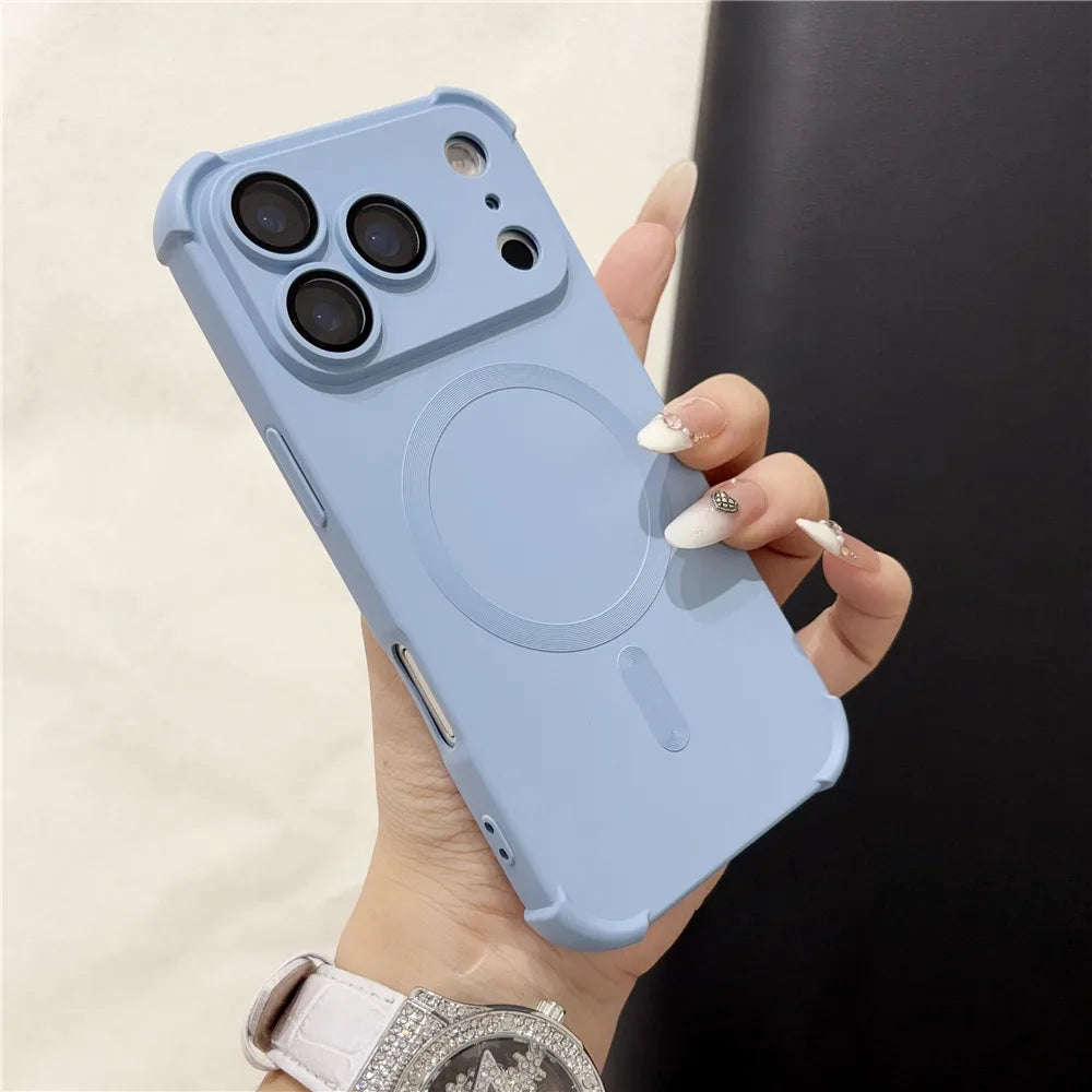 Silicone bumper MagSafe case, sky blue