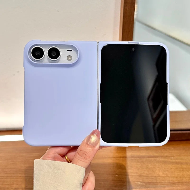 Lavender matte case for iPhone Duo, back and inner display