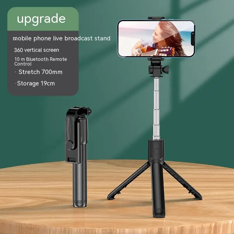 Expandable selfie stick tripod, black light