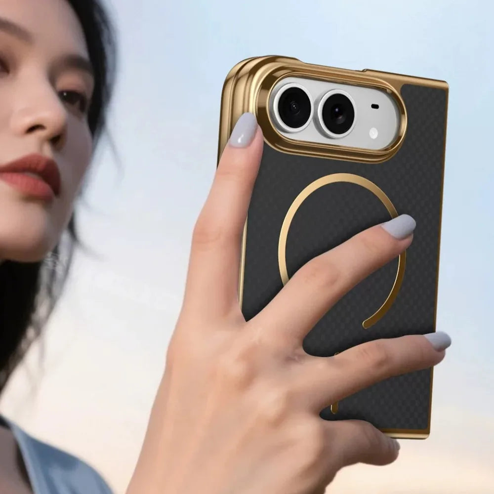 Business carbon case held in hand against a light background