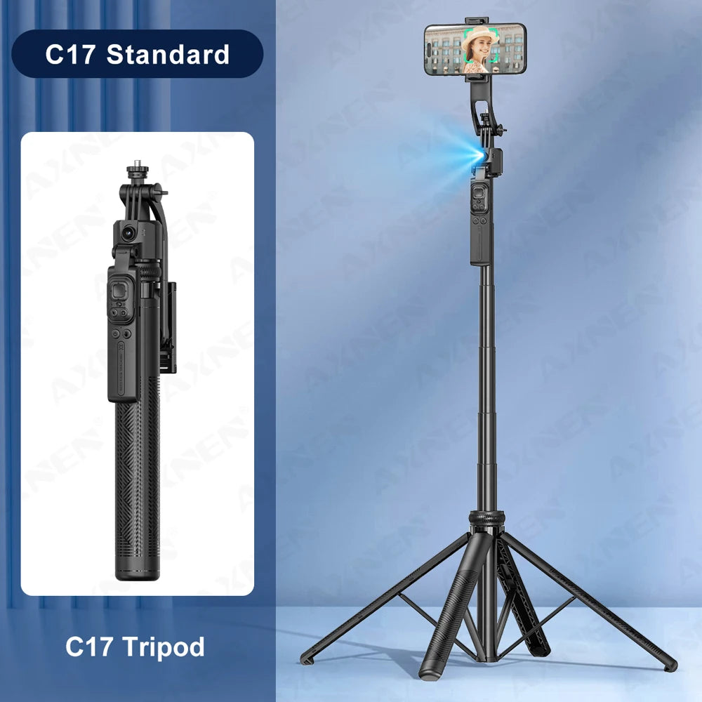 Face-tracking selfie stick tripod, view 10