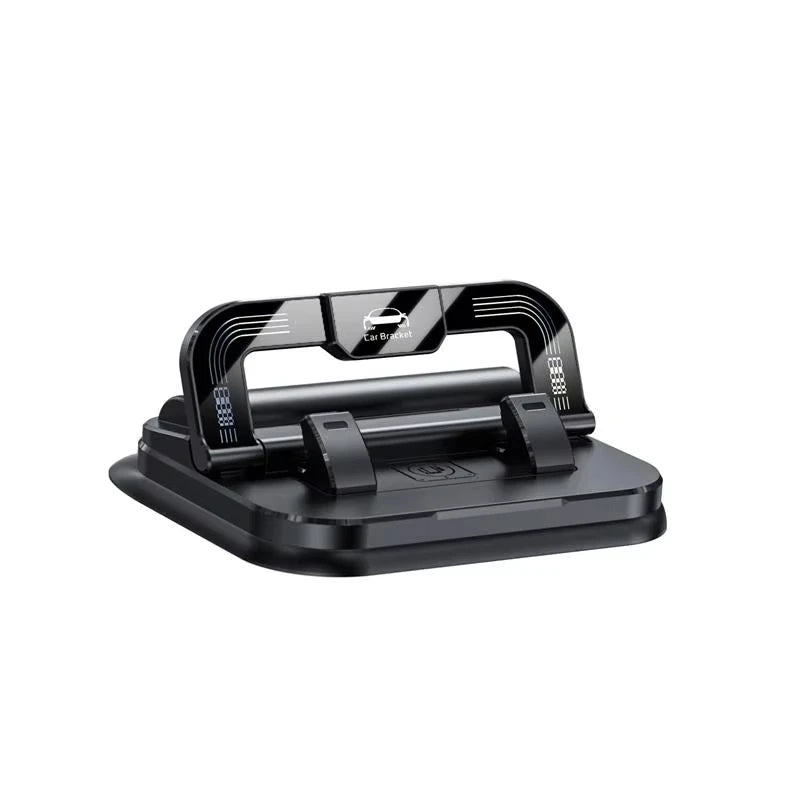 360° rotating dashboard car phone holder with number plate, black