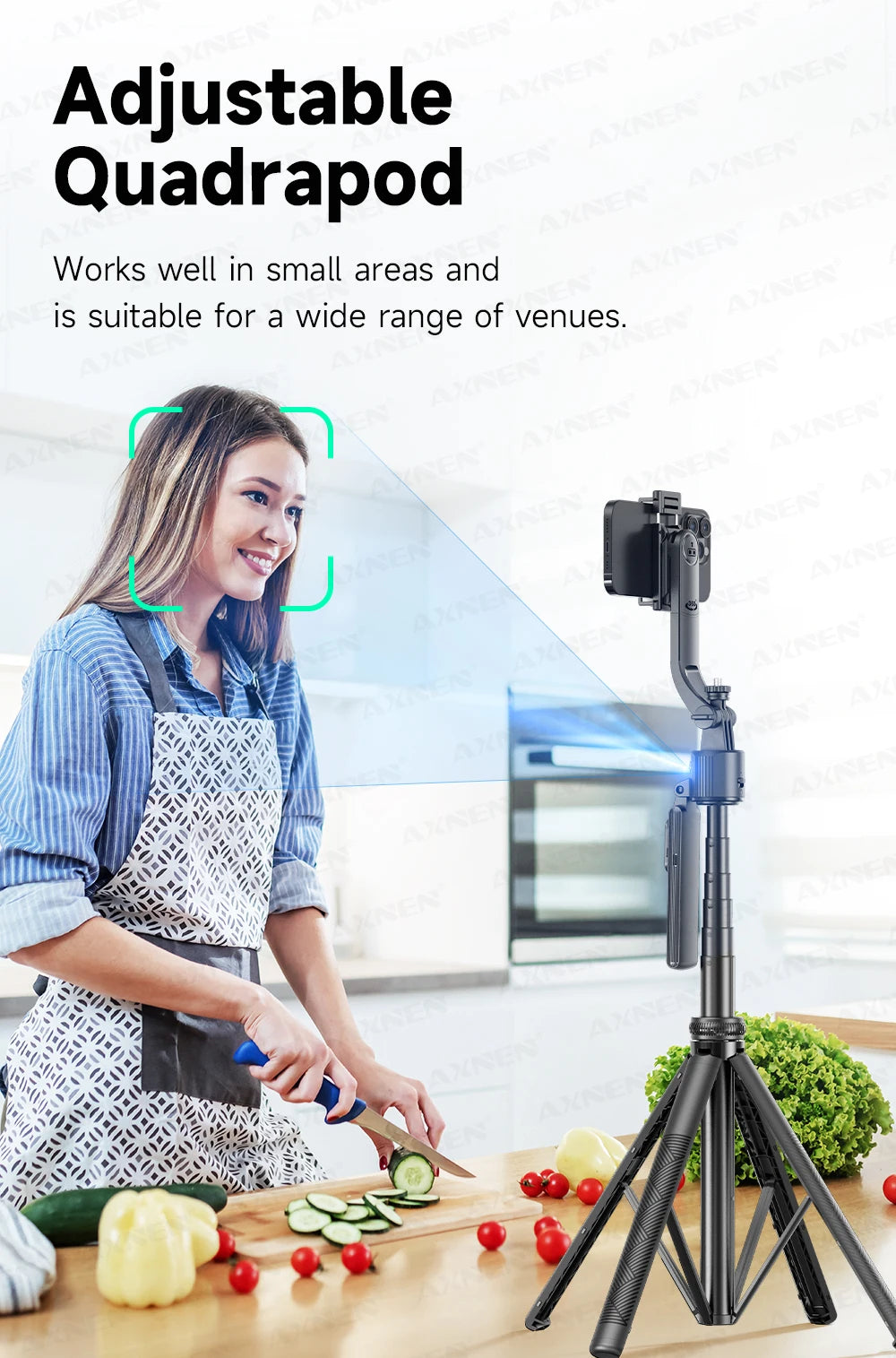 Face-tracking selfie stick tripod, view 7