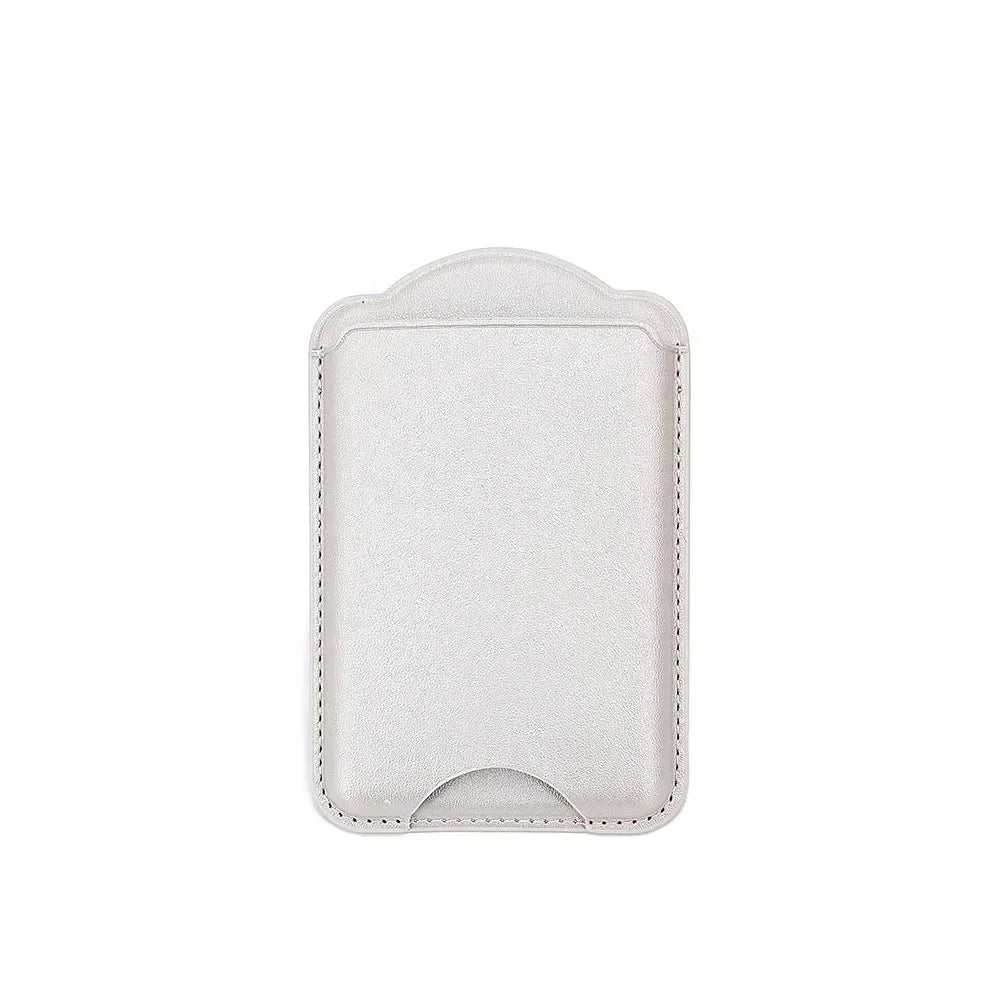 PU leather magnetic card wallet for iPhone 15–18 & Galaxy S25–S26, rose gold