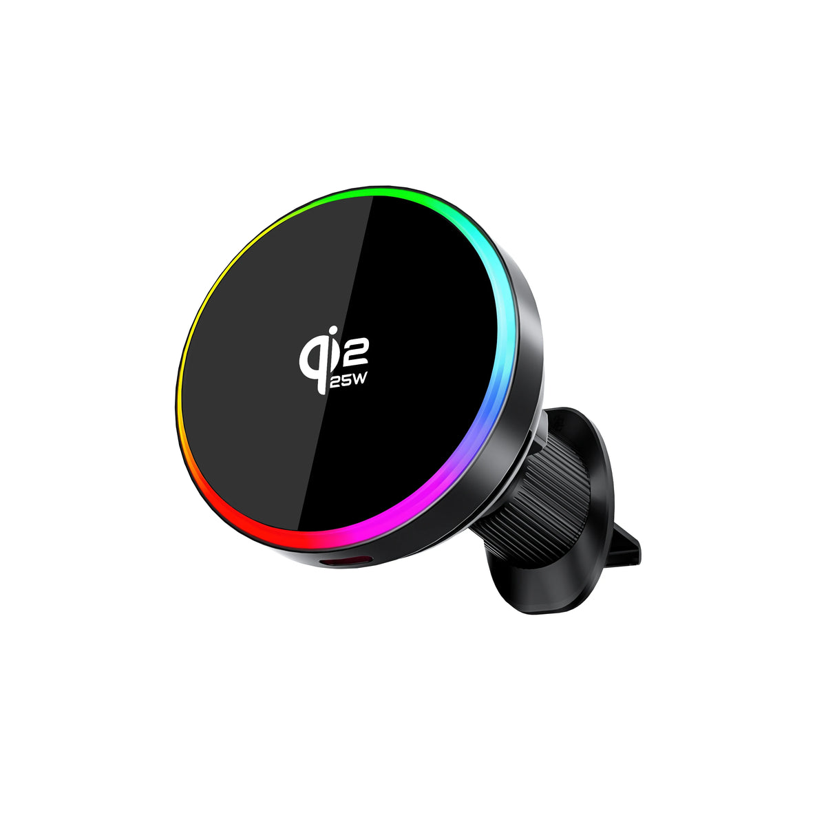 15W vacuum suction magnetic wireless charging car mount, QI2.2 colorful