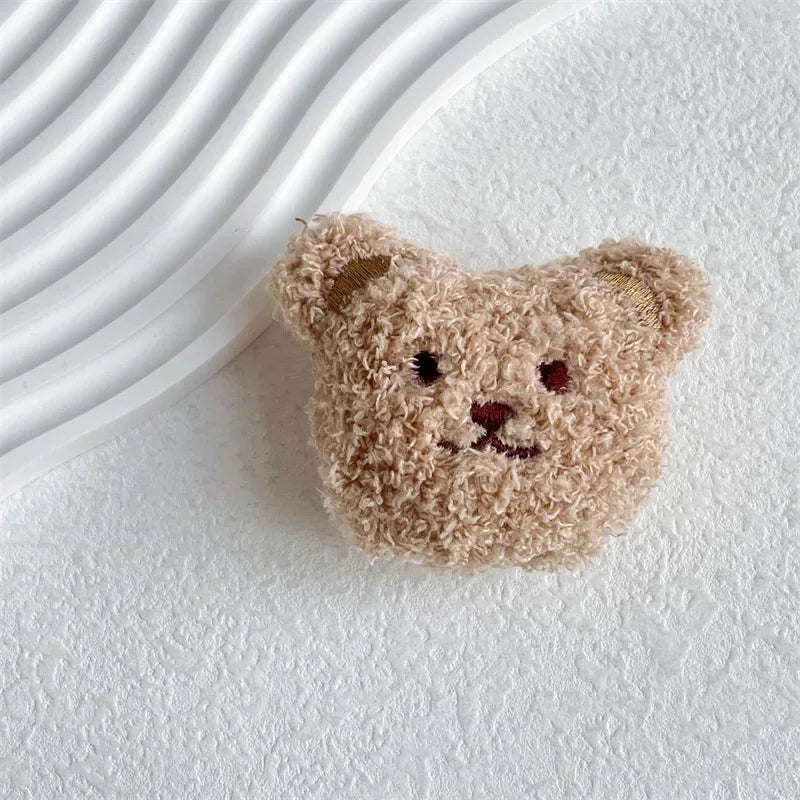 Fluffy plush bear folding phone grip, view 14