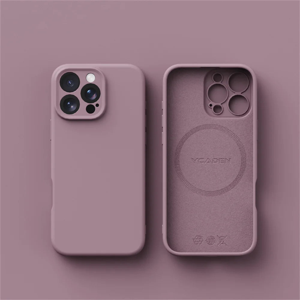 Liquid silicone MagSafe case for iPhone 13–18, purple