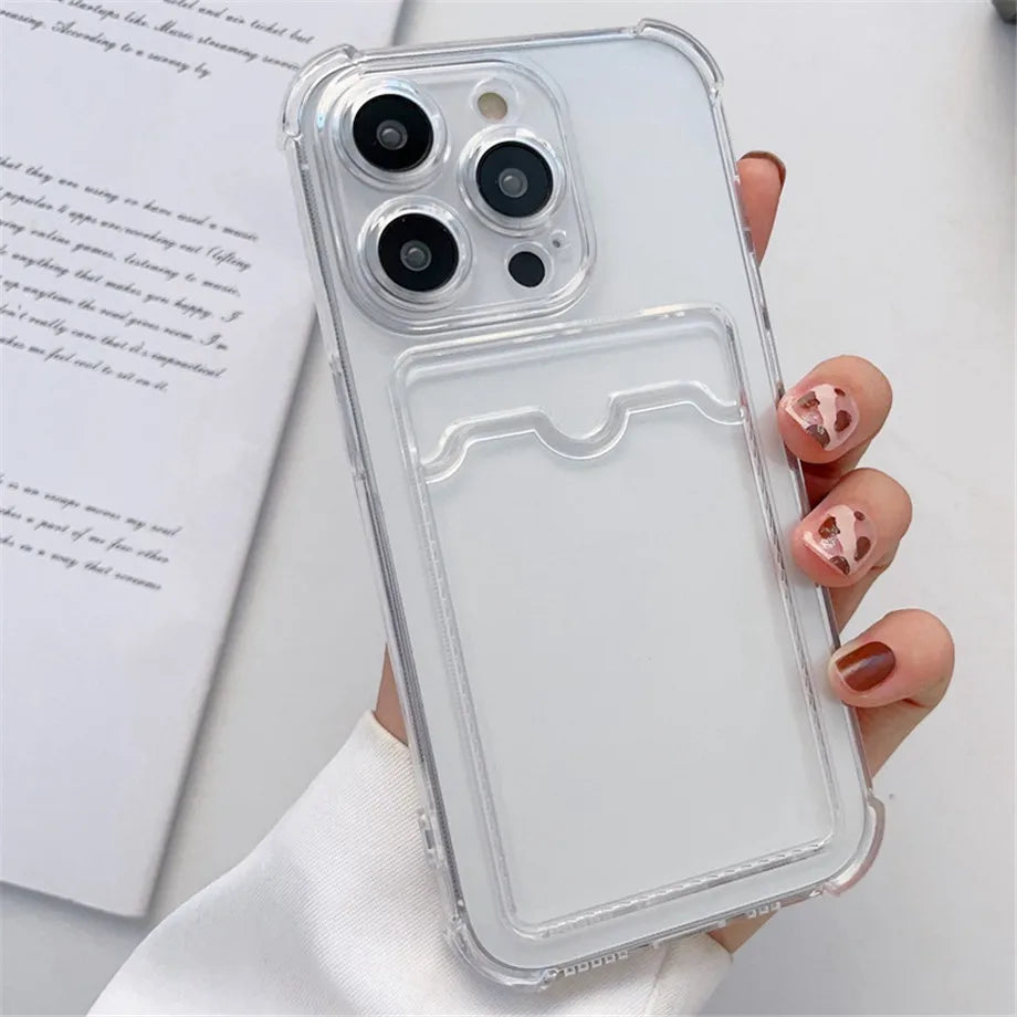 Clear card slot wallet case for iPhone, view 7