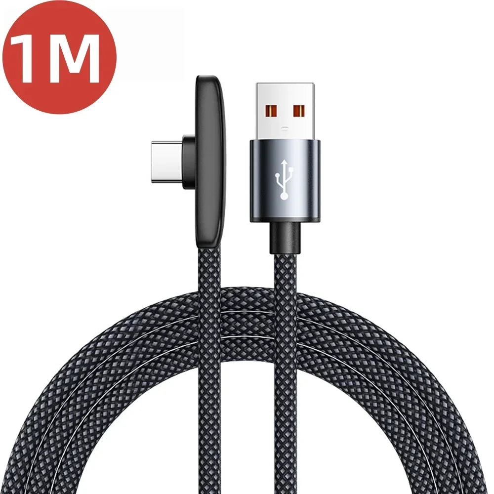 100W right-angle USB-A to USB-C cable, view 7