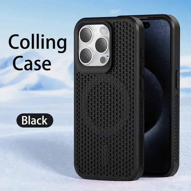 Cooling heat dissipation MagSafe case for iPhone 11–18, black