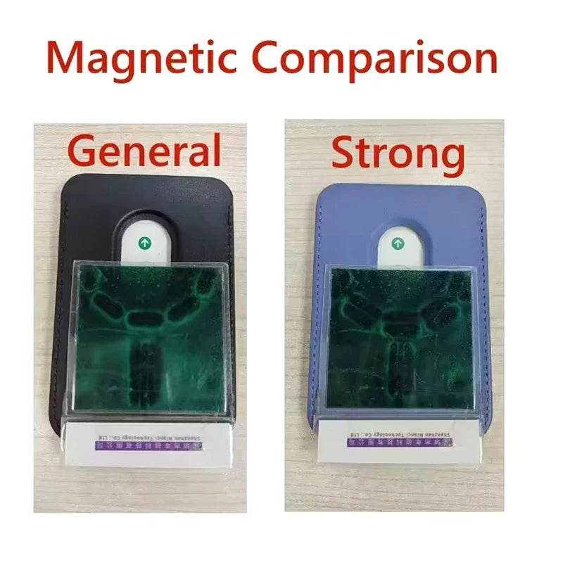 Woven leather magnetic card wallet for iPhone & Samsung, view 4