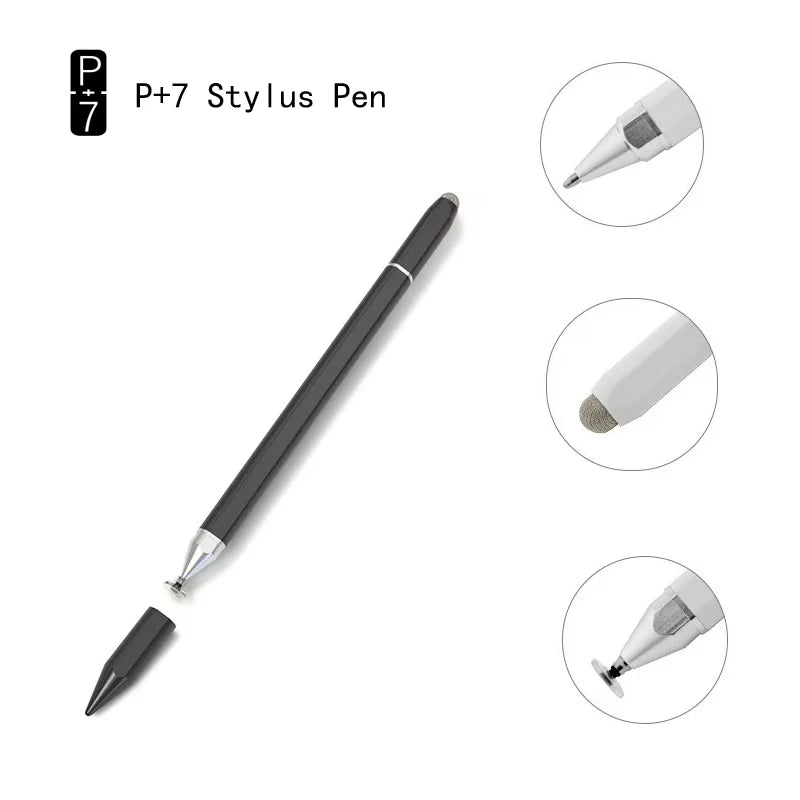 Universal touch screen stylus with three tips and ballpoint pen, view 10