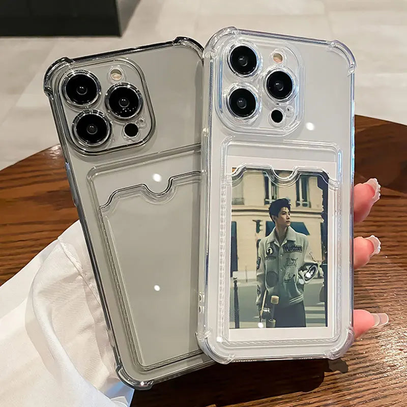 Clear card slot wallet case for iPhone, view 2