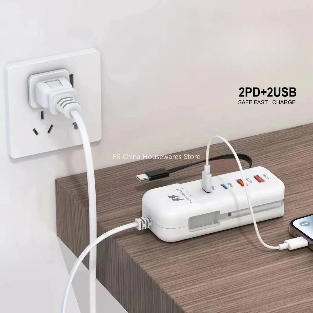 Multi-port USB-C PD fast wall charger