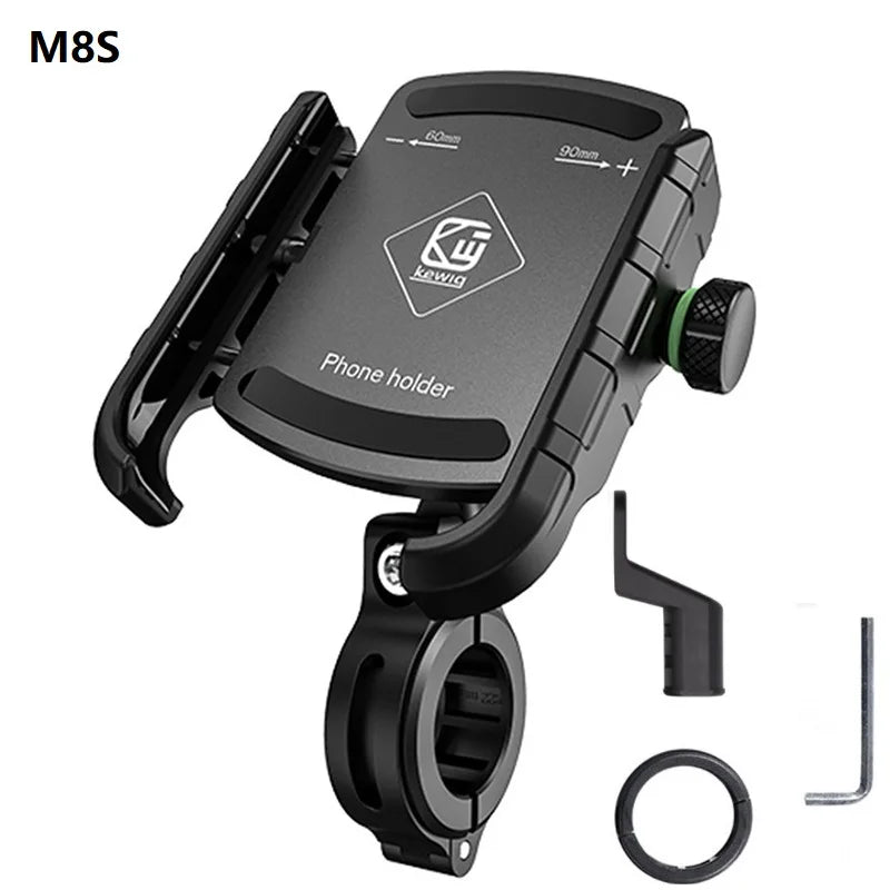 One-touch auto-lock motorcycle and bike phone mount, black
