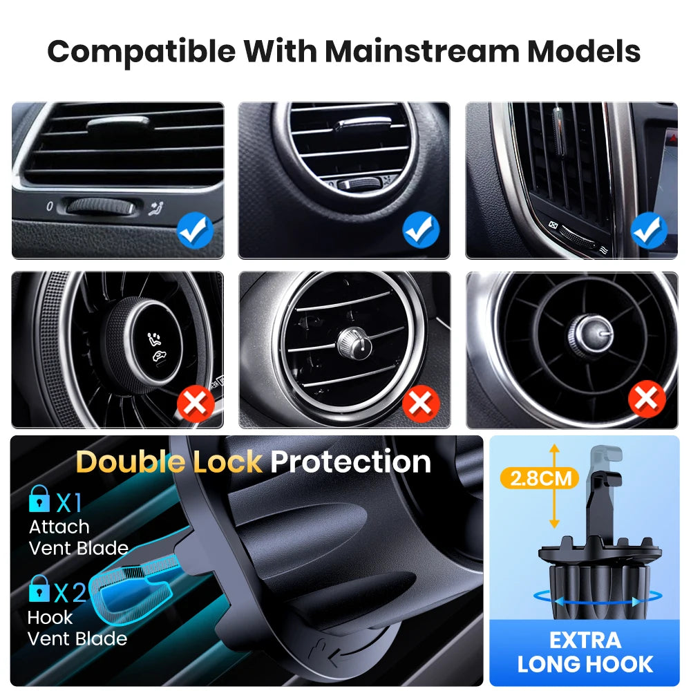 Magnetic car vent phone mount, view 4