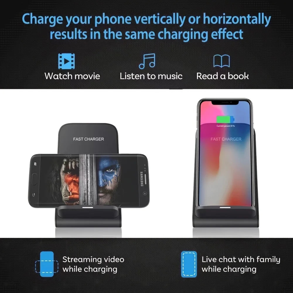 30W wireless charging stand for iPhone & Samsung, view 6