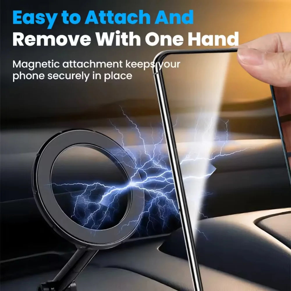 Foldable double-sided magnetic car phone mount with 360° rotation, view 4