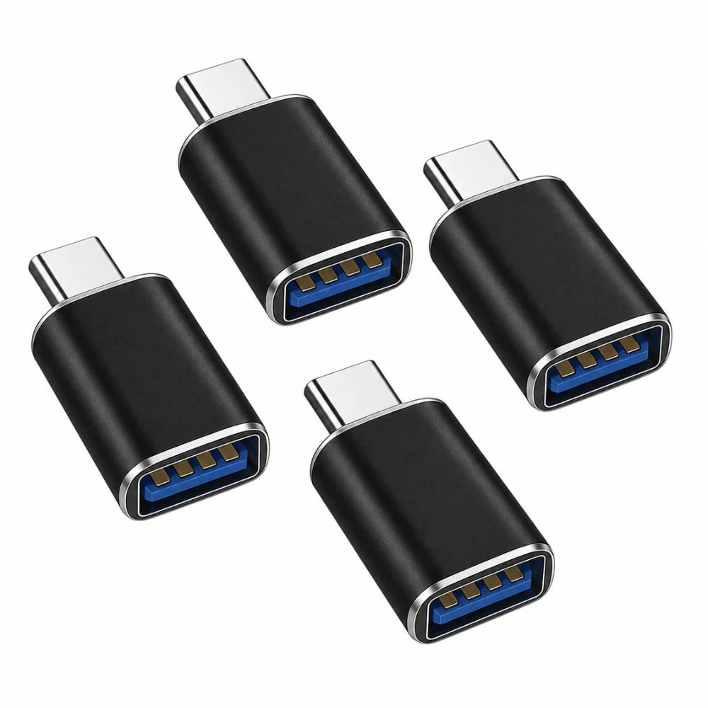 USB-C male to USB-A female OTG adapter, 4-pack