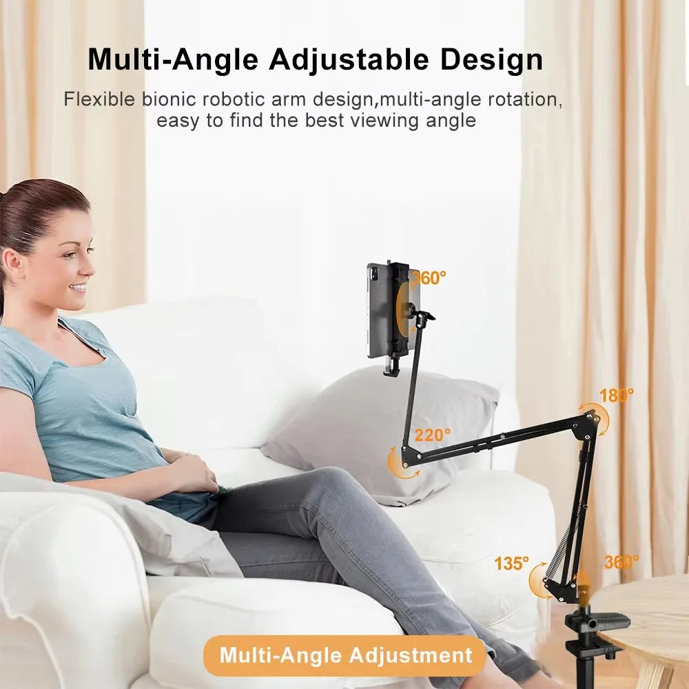Bed tablet holder with 90cm flexible metal arm, view 4