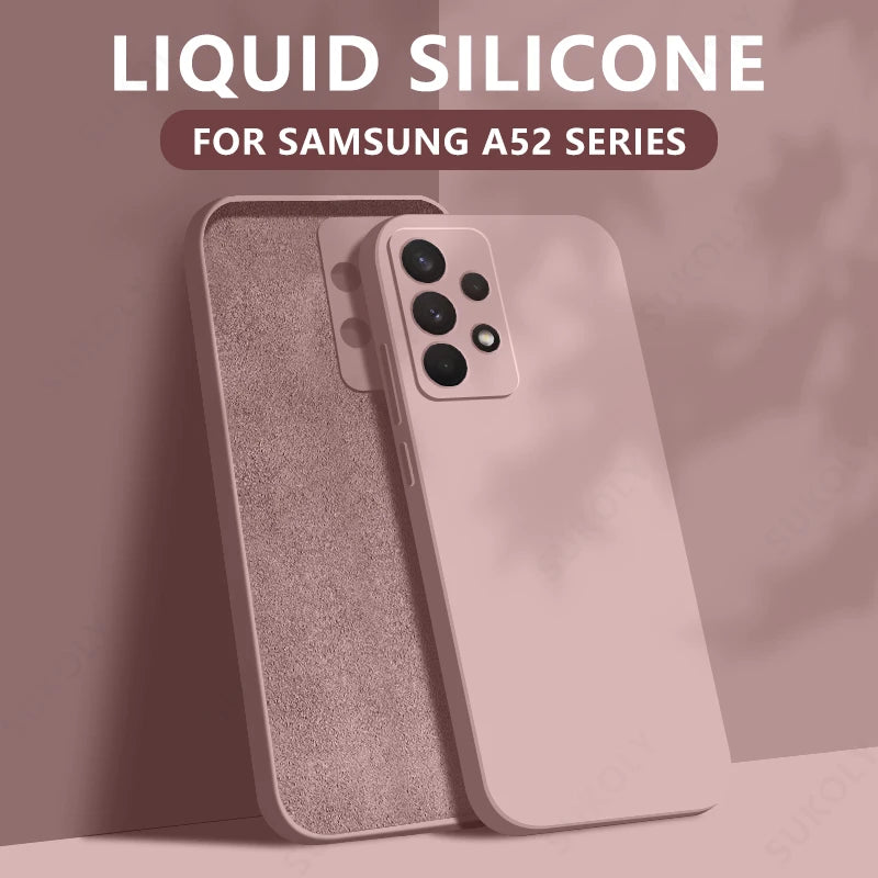 Liquid silicone case for Samsung Galaxy S22–S26 & A series, sand pink