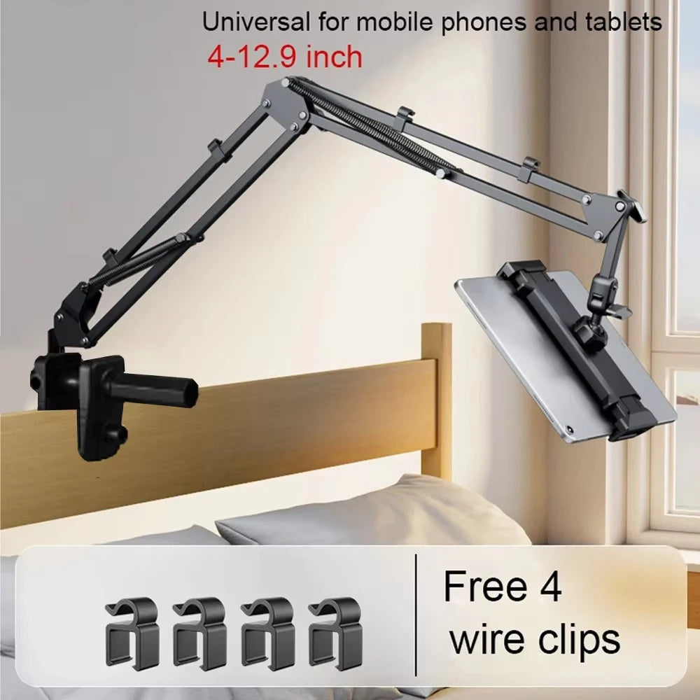 Bed tablet holder with 90cm flexible metal arm