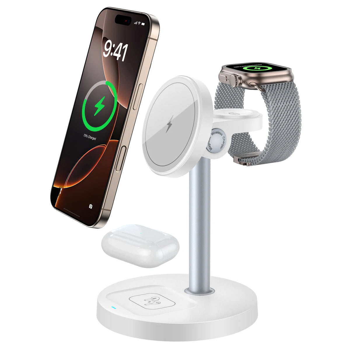 15W 3-in-1 magnetic charging stand for iPhone, white