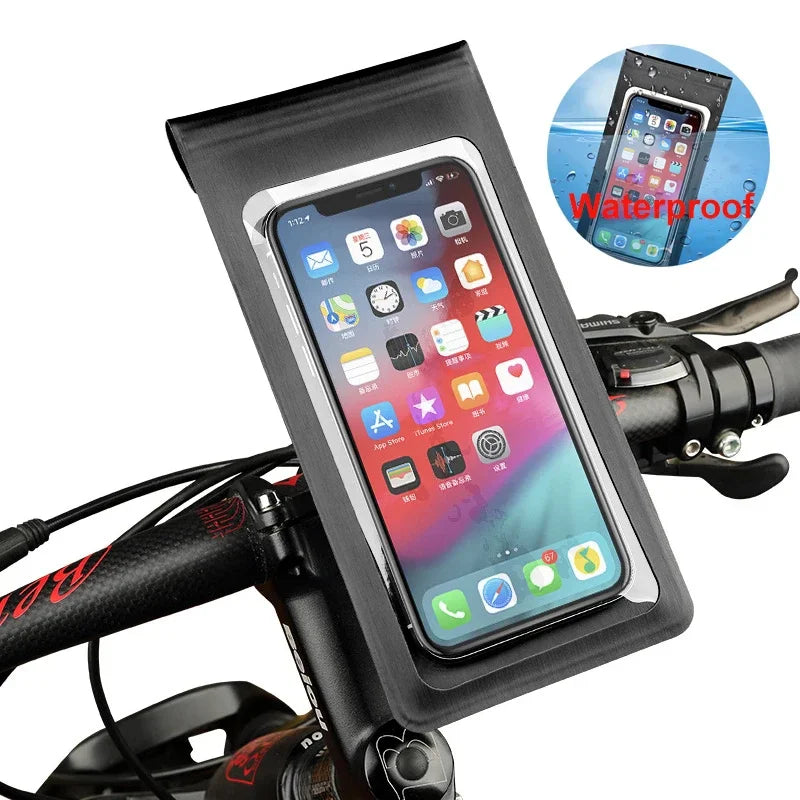 Waterproof touchscreen bike and motorcycle phone mount bag, view 2
