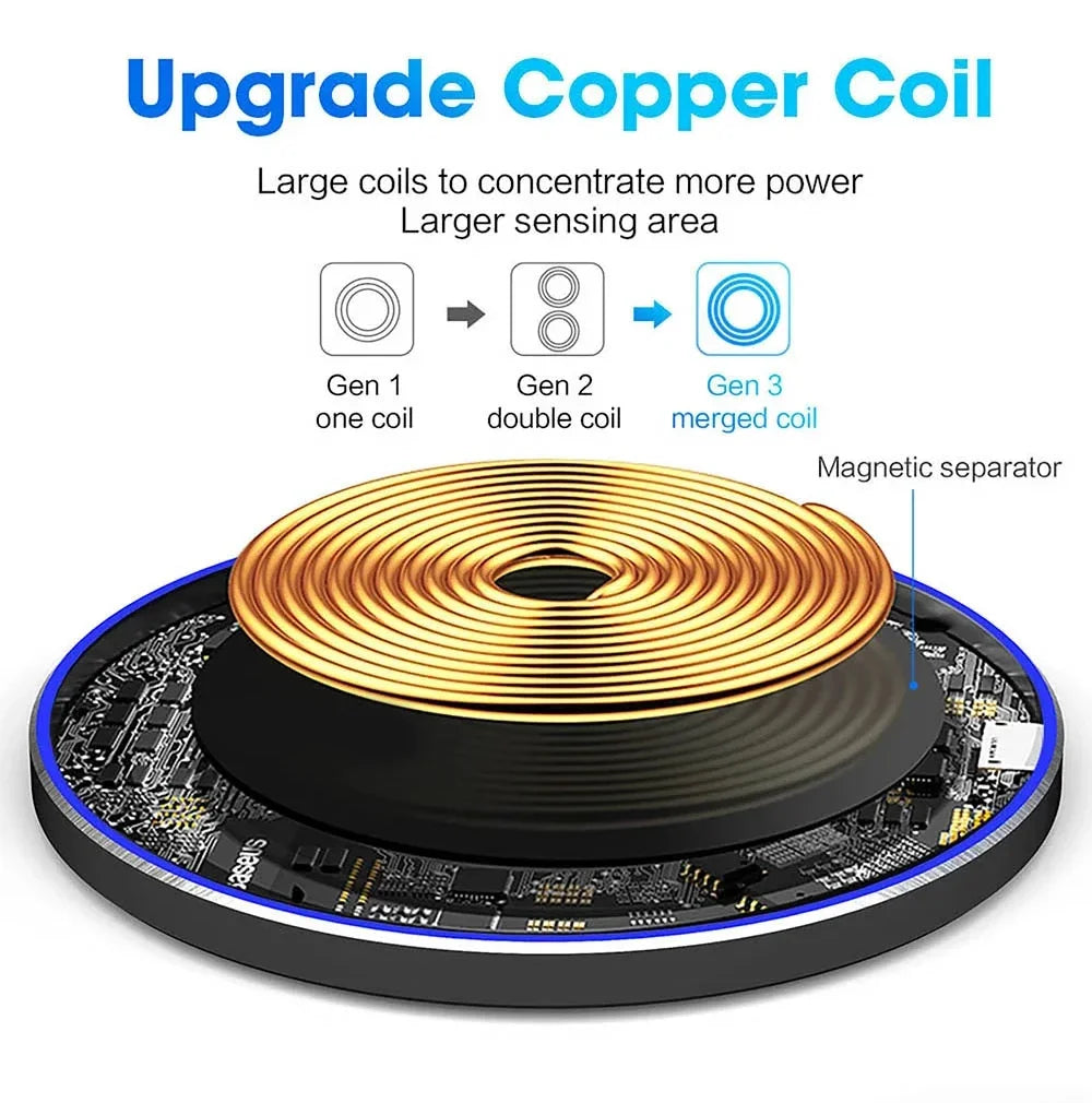 Ultra-thin fast wireless charger pad for iPhone and Samsung Galaxy, view 8